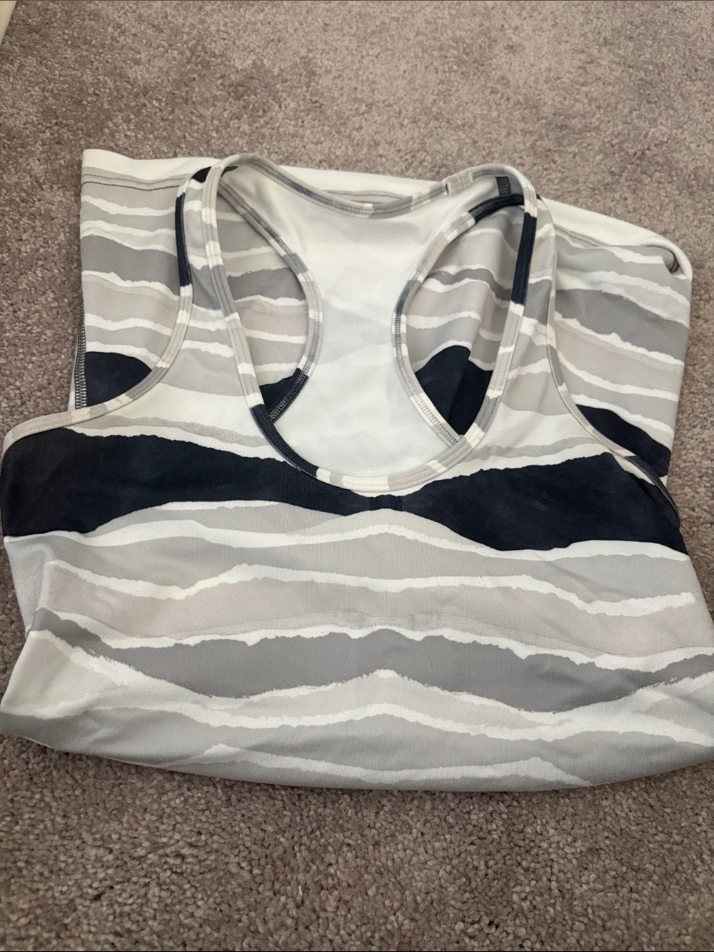 lululemon athletica Striped Racerback Sports Bra - Gray & navy
